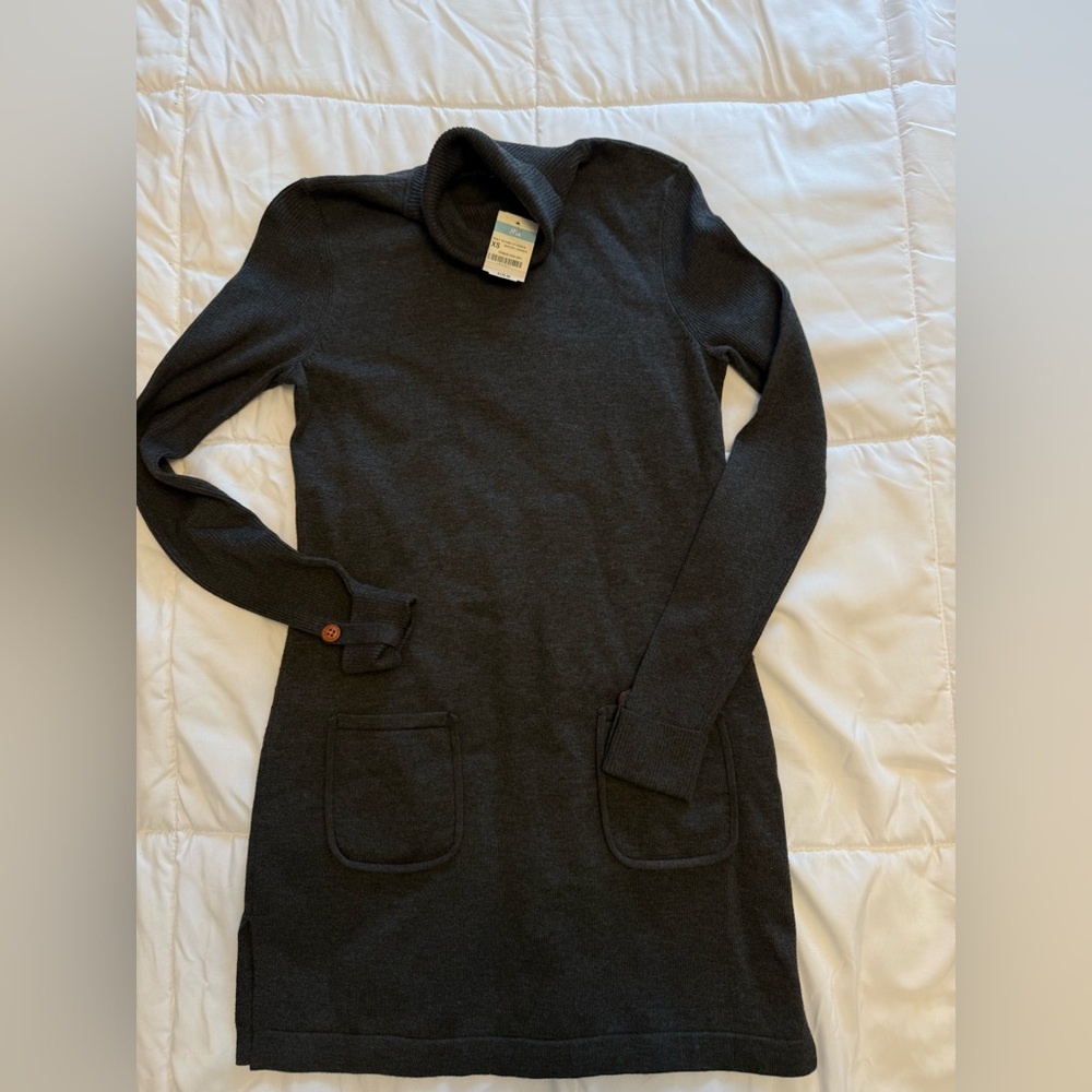 J. McLaughlin NWT Women’s Kealy Turtleneck Tunic Sweater Dress Charcoal Size XS